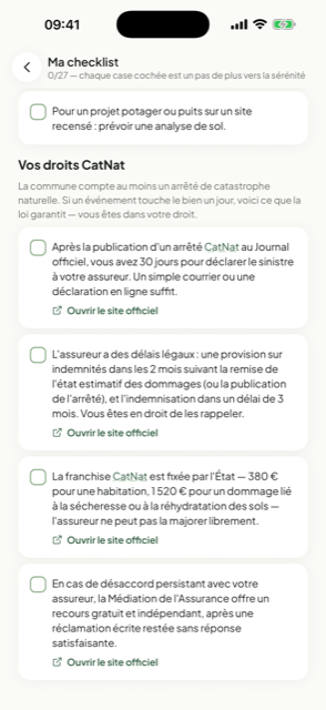 Historique des catastrophes naturelles et droits d'indemnisation
